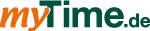 Logo mytime.de in orangener und grüner Schriftfarbe